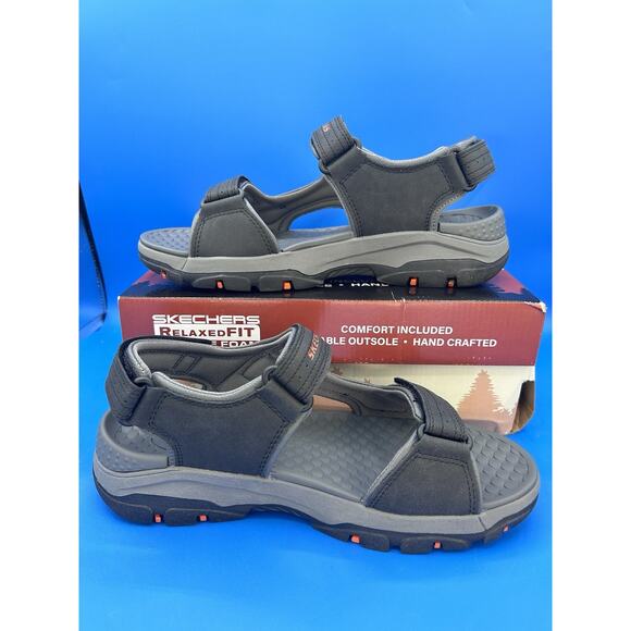 Skechers Relaxed Fit Tresmen Garo Black Men's Sandals - Size 9 NWB - Picture 2 of 7